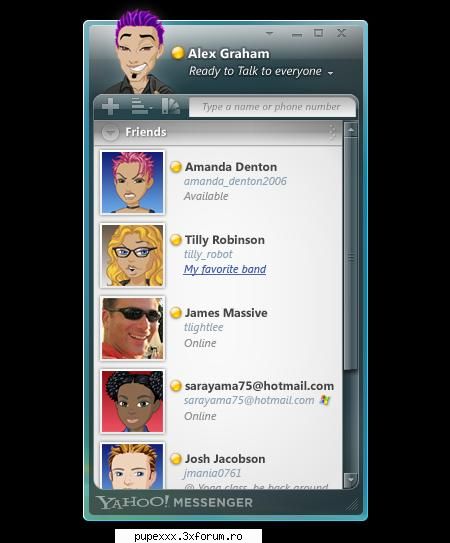 numele yahoo messenger 10 for xp 
marimea 15.8 kb
data: 2009-02-17 de: pupexxx 
download torrent: